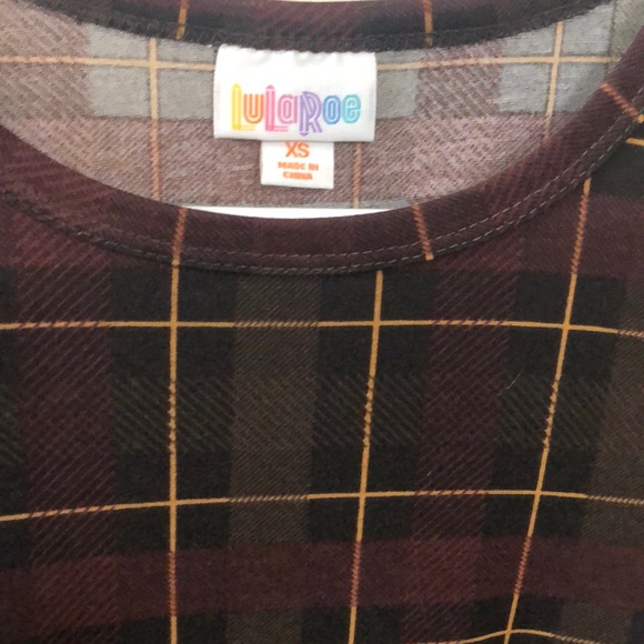 Lularoe XS Plaid Carly NWT - Picture 2 of 3